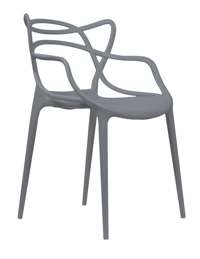 PP-601-GR Plastic Chair in Dark Grey