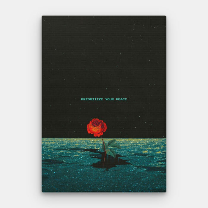 Prioritize Your Peace Canvas — Canvas Vertical #01