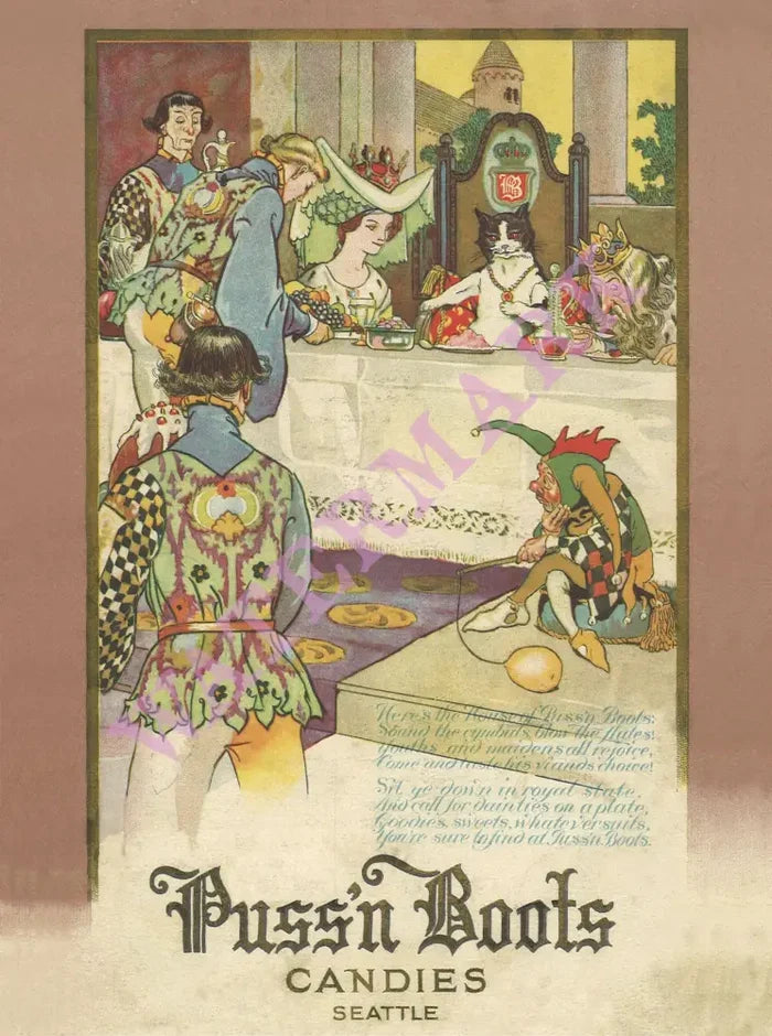 Puss'n Boots, Seattle 1920s Menu Art