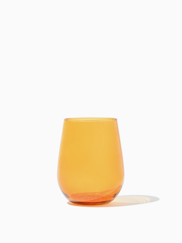 RESERVE 16oz Stemless Wine Color Series Tritan™ Copolyester Glass Amber