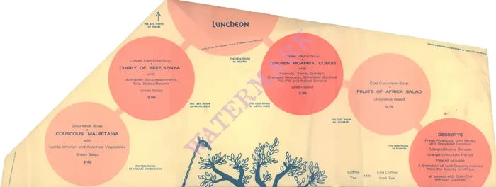 Restaurant of the African Pavilion, New York World's Fair 1964-65 Menu