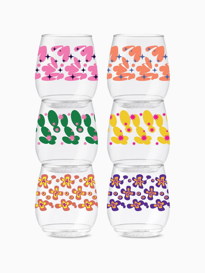Retro Cartoon Pattern - POP 14oz Vino