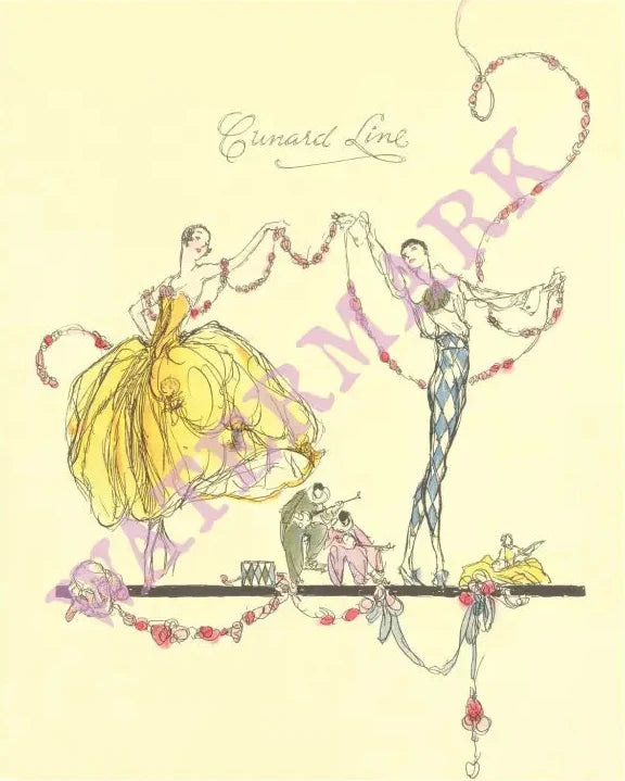 RMS Berengaria 1903 menu art