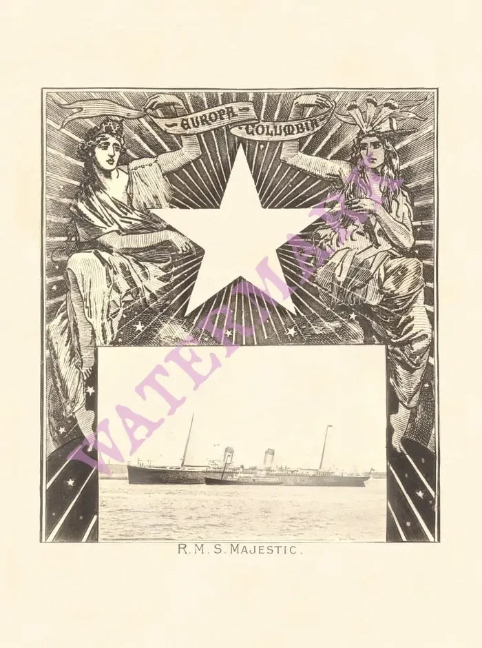 RMS Majestic 1907 Menu Art