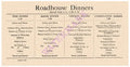 Roadhouse Dinners 1918