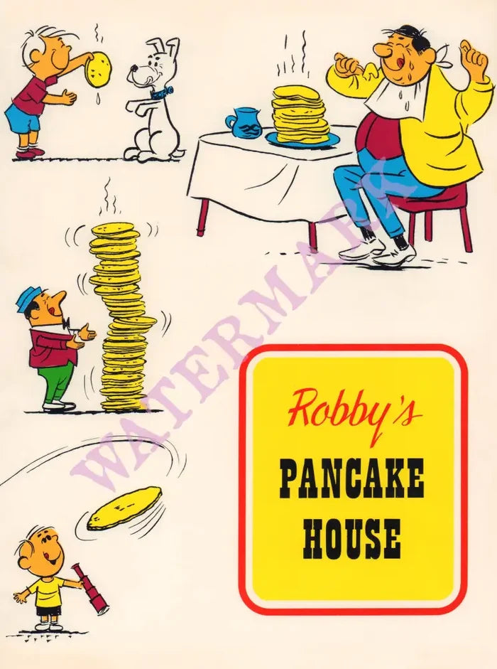 Robby's Pancake House, Clearwater 1960s Menu Art