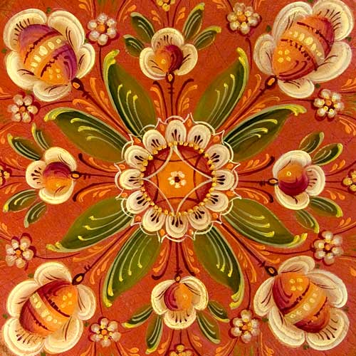 Rogaland Rosemaling - Coral Shadows - JP3231