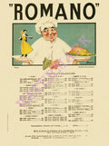 Romano, Paris 1923 Menu Art