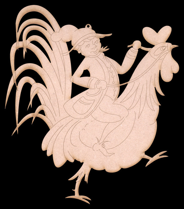 Rooster Rider Ornament - JF008