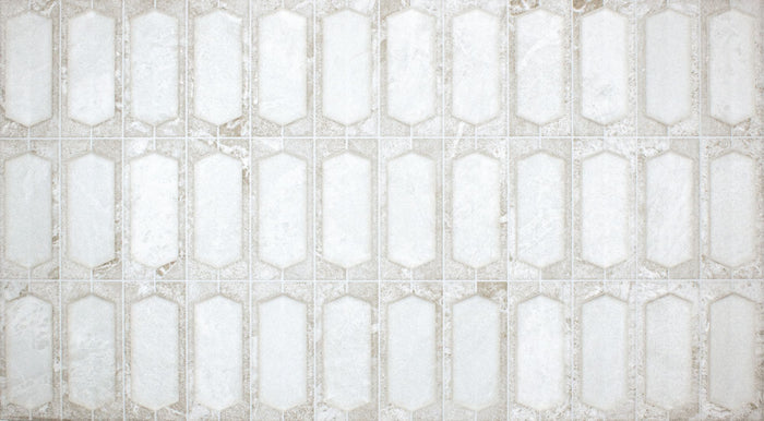 Saami Deco White  Porcelain Wall Tile 12x22"
