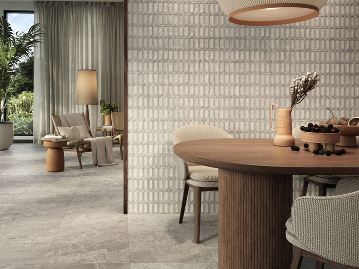 Saami White Porcelain Floor Tile 12x22"