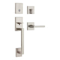 San Clemente Handleset Lock in Satin Nickel