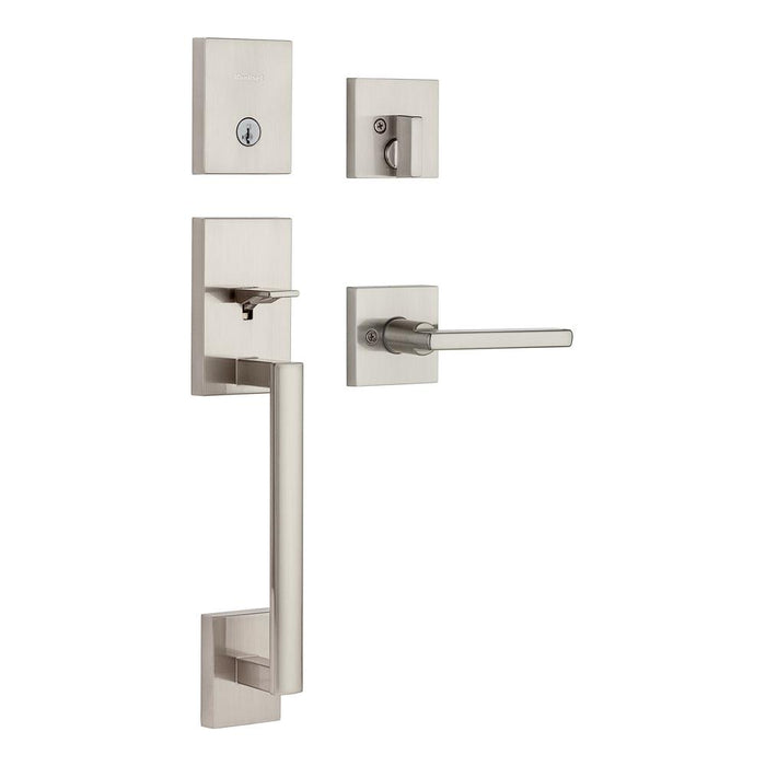San Clemente Handleset Lock in Satin Nickel