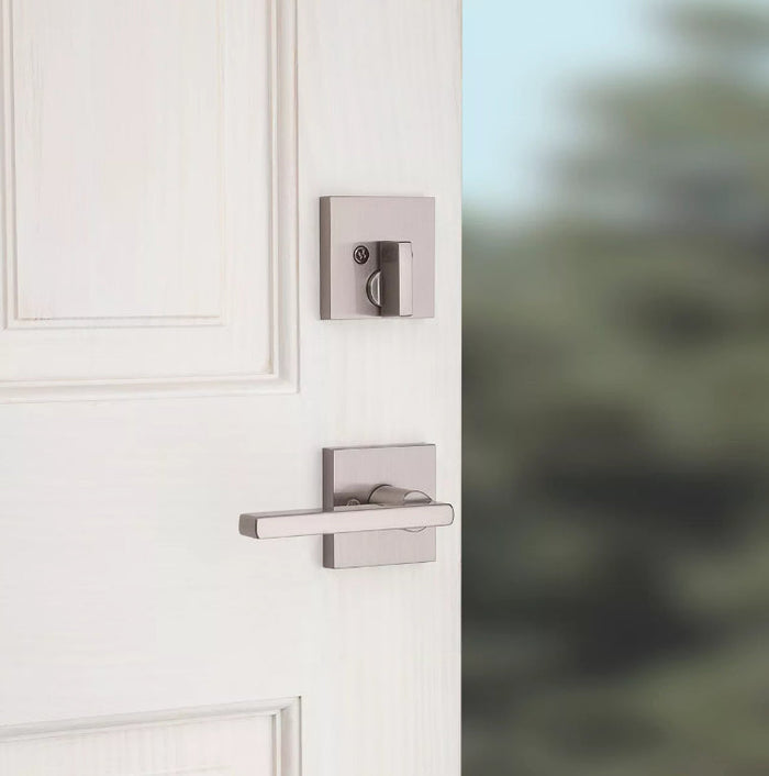 San Clemente Handleset Lock in Satin Nickel
