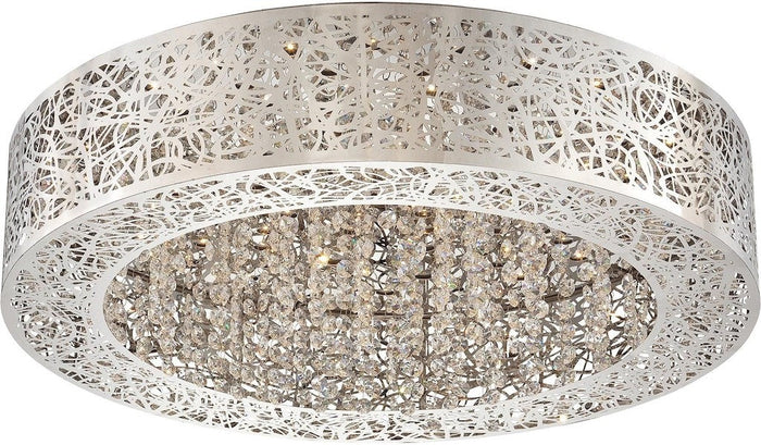 SC9450 9 Light Flush Mount Light in Stainless Steel/Chrome
