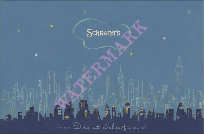 Schrafft's Manhattan Skyline New York Panorama, 1939