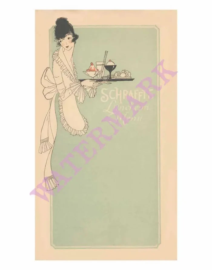 Schrafft's New York 1925s Menu Art