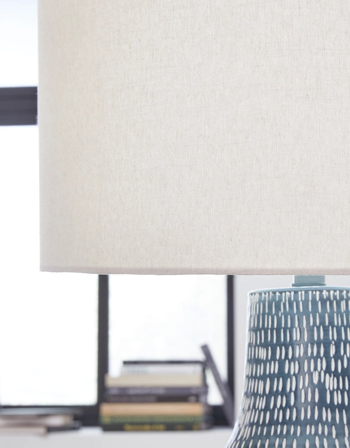 Schylarmont Table Lamp in Antique Gray/White