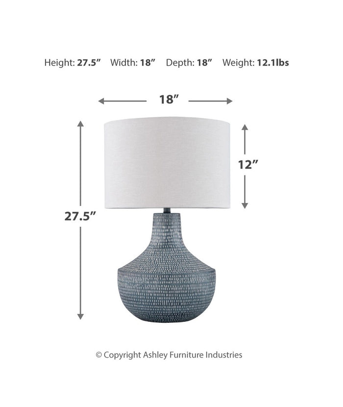 Schylarmont Table Lamp in Antique Gray/White