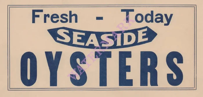 Seaside Oysters 1930s Restaurant Sign