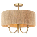Semi-Flush 3-Light #C88773-GD -Gold/Beige