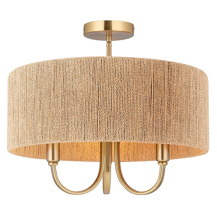 Semi-Flush 3-Light #C88773-GD -Gold/Beige