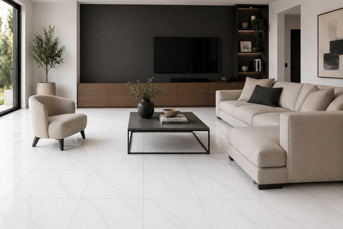 Silk Marble Porcelain Floor Tile 24x24"