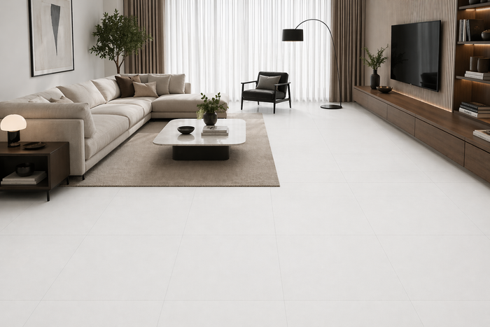 Silk White 24x24" Porcelain Floor Tile