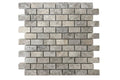 Silver 12x12" Travertine Brushed Mosaic