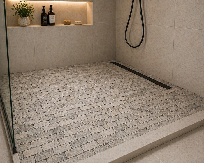 Silver 12x12" Travertine Brushed Mosaic