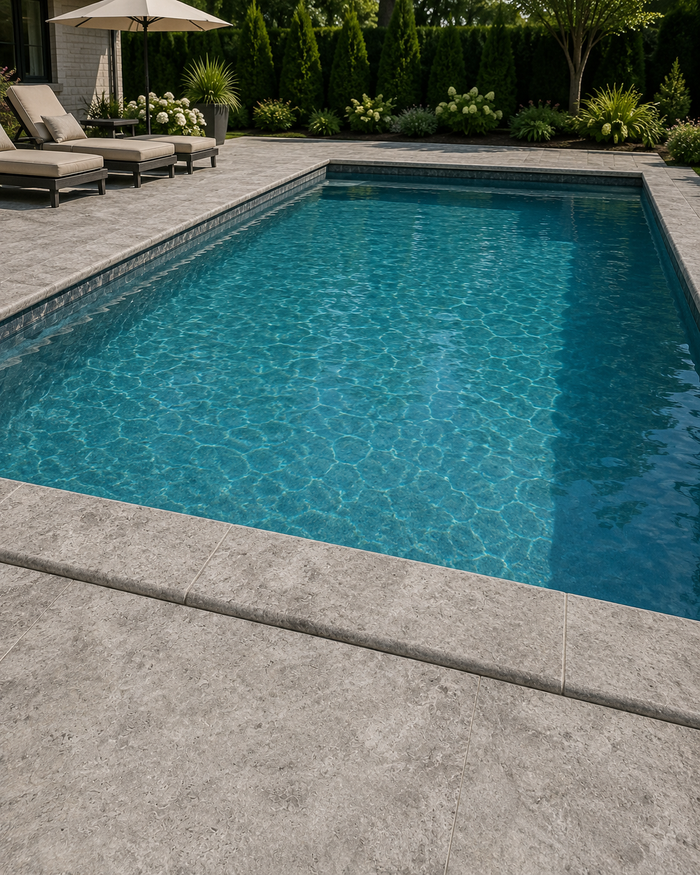 Silver 12x24" Travertine Pool Coping