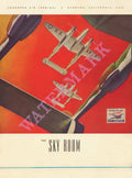 Sky Room, Lockheed Air Terminal, Burbank 1943 P38 Lighninghs Menu Design