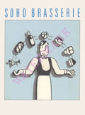 Soho Brasserie, London 1980s Apple Macintosh Menu Art