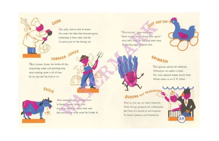 Southern Pacific Railroad Children's Menu 1930s