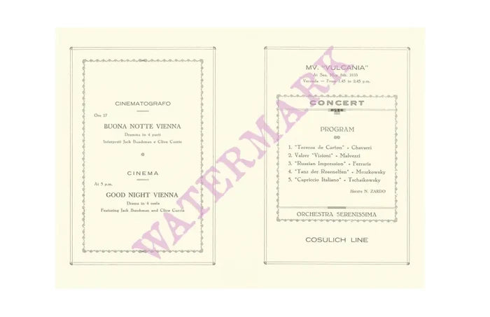 S/S Vulcania 1933 Grafiche Modiano Trieste