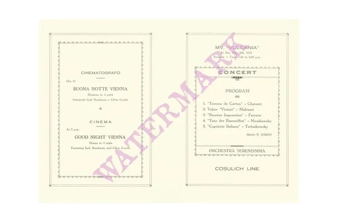 S/S Vulcania 1933 Grafiche Modiano Trieste