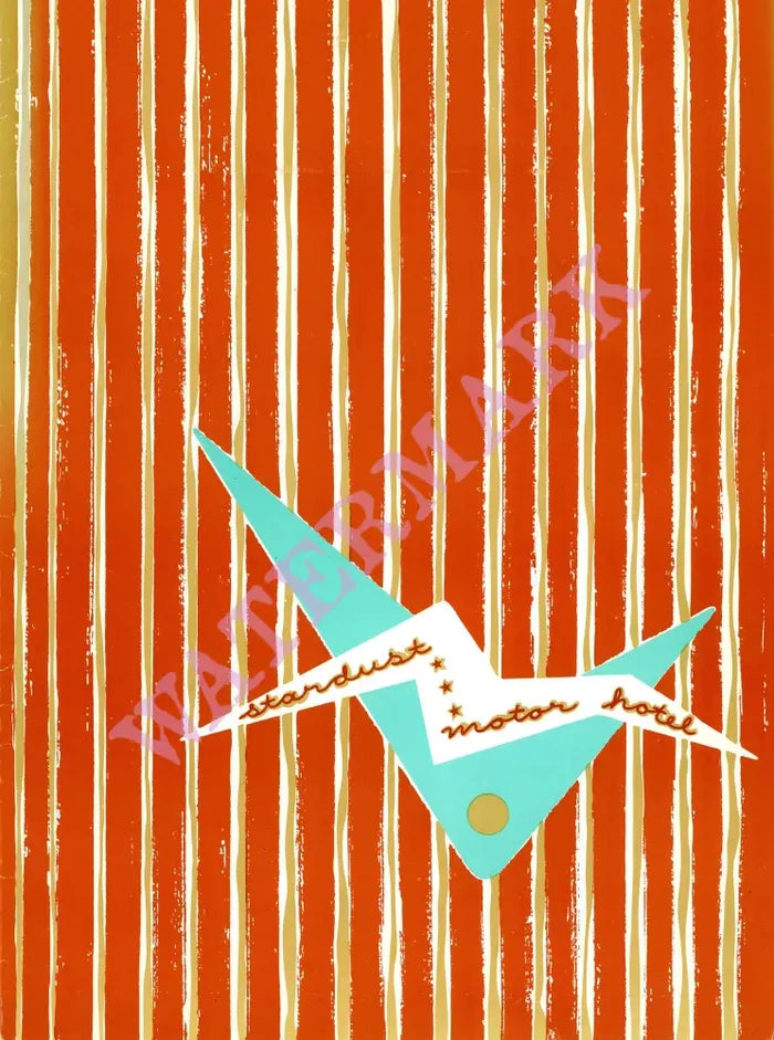 Stardust Motor Hotel, San Diego 1960s Menu Art