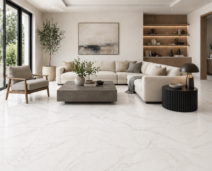 Statuario 24x24" Porcelain Floor Tile