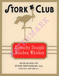 Stork Club Liquor Label - Kentucky Straight Bourbon Whiskey 1940s