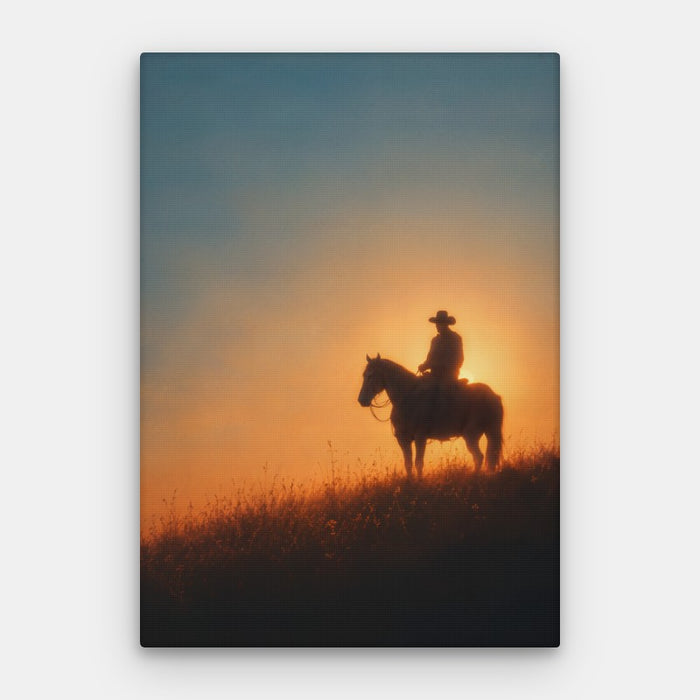 Sunset Rider Canvas — Canvas Vertical #01