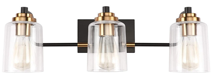 #SW8267 3 Light Wall Light in Black/Gold