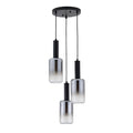 #T-20222 3 Light Hanging Light in Black/Smoke Grey