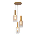 #T-20222 3 Light Hanging Light in Gold/Amber