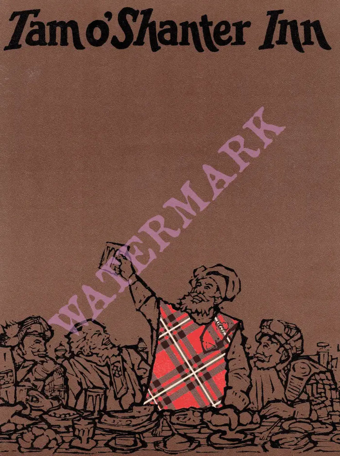 Tam o'Shanter Inn, Los Angeles 1961 Menu Art