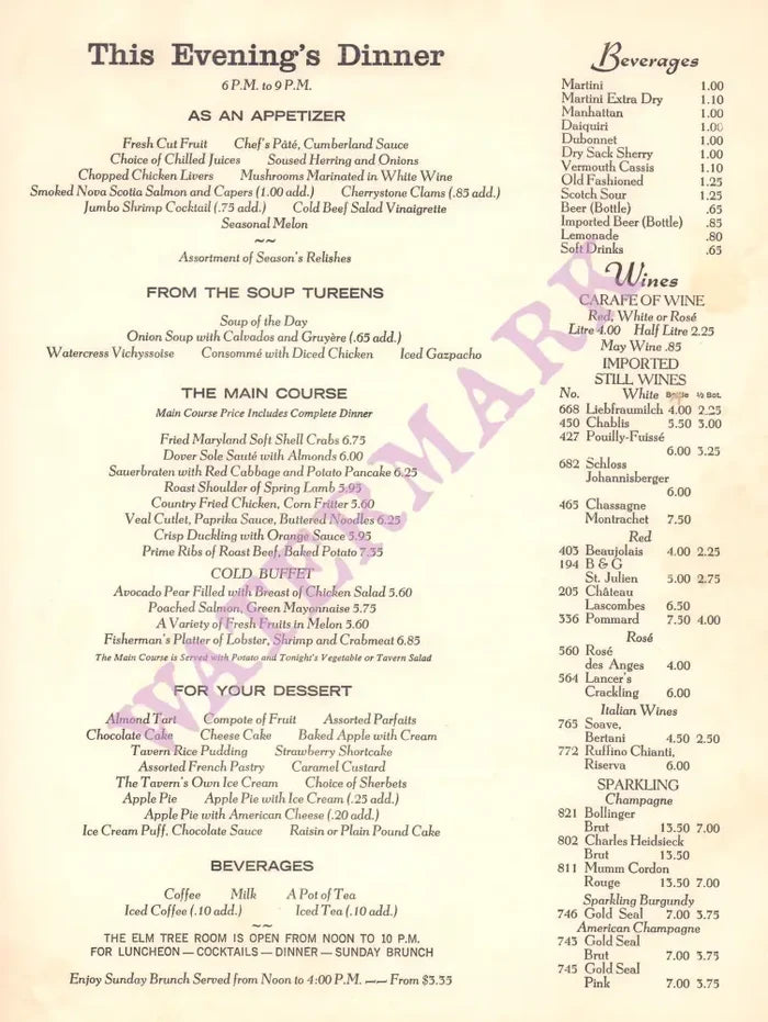 Tavern on the Green New York 1960s/70s Posters Prints & Visual Artwork