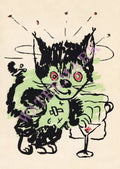 The Black Cat Bar, San Francisco 1950s Vintage Menu Art