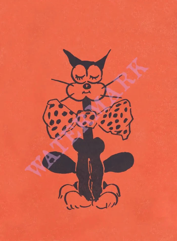 The Black Cat Café & Bar, Honolulu 1930s | Vintage Menu Art