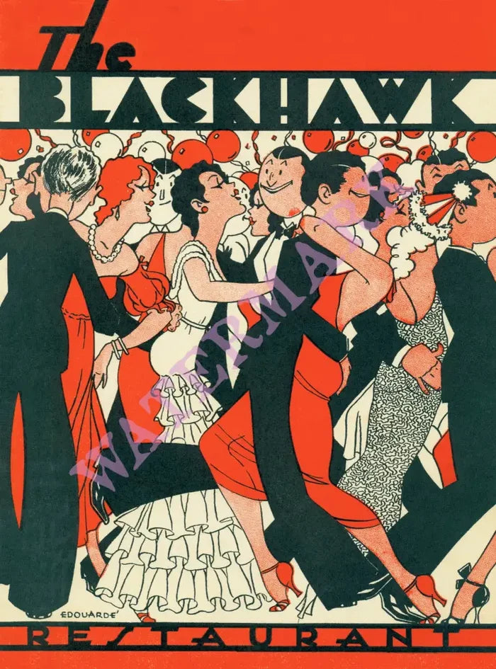The Blackhawk, Chicago, 1933 Menu Art