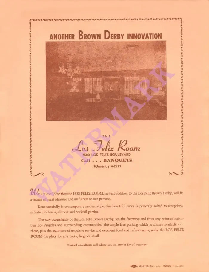 The Brown Derby, Hollywood, 1950