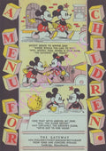 The Gateway Mickey & Minnie Mouse Menu For Children 1930s Menu Art